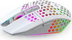 RGB Rechargeable Wireless Gaming Mouse 2.4GHz Optical Mouse 3 Gears 1600 DPI Adjustable Mice for Desktop Laptop
