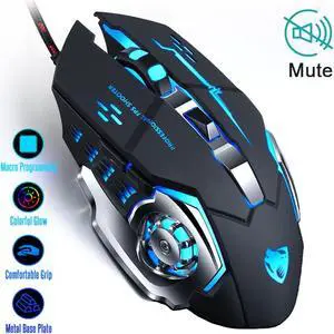 Professional Gaming Mouse 8D 3200DPI Adjustable Wired Optical LED Computer Gamer Game Mice USB Cable Silent Mouse for Laptop PC