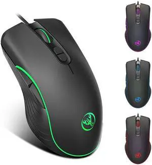Gaming Mouse 7 Buttons 6400Dpi Optical USB Wired Desktop Mice RGB Backlit Mice for PC Computer Laptop Gamers
