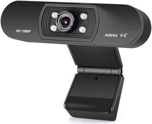 Webcam 1080P HD Web Camera with Built-in Microphone 1920 x 1080p USB Plug&Play WebCam Widescreen Video