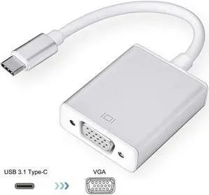 USB-C to VGA Adapter, Bincolo USB 3.1 Type C (Thunderbolt 3) to VGA Converter Compatible with MacBook Pro, New MacBook, MacBook Air 2018, Dell XPS 13/15, Surface Book 2 and More
