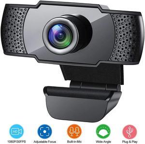 1080P Webcam with Microphone, Wansview USB 2.0 Desktop Laptop Computer Web Camera with Auto Light Correction, Plug and Play, for Windows Mac OS, for Video Streaming, Conference, Gaming, Online Classes