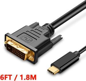 USB C Type C to DVI Cable 4K 30Hz Thunderbolt to DVI Cable 6FT / 1.8M USB Type-C to DVI Female Support 2017-2020 MacBook Pro,Surface Book 2, Dell XPS 13,Galaxy S10