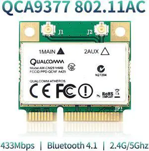 WIFI Card Atheros QCA9377 Wireless Dual Band 433Mbps WLAN 802.11ac 2.4G/5G Bluetooth 4.1 Mini PCI-E Network Adapter AW-CM251HMB