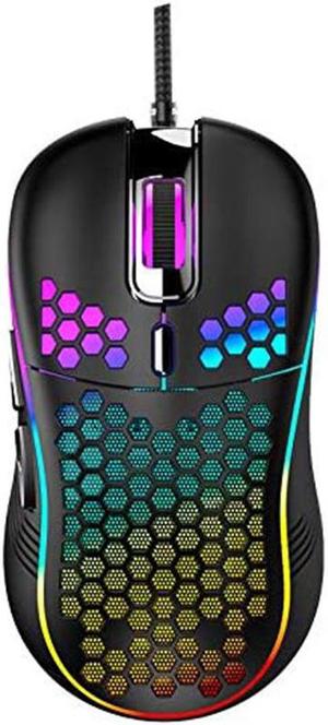 Wired Gaming Mouse, 6 Buttons Game Mice RGB Colour Pro 4800 DPI Braided Wire Programmable Pro Gaming Mouse PC Plug and Play, USB Connection PS4, PS5, XBOX, PC Windows and iOS Gaming Mouse