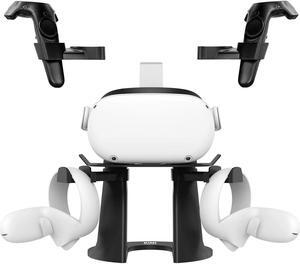 VR Stand, Headset Display Holder and Controller Holder Mount Station for Oculus Quest/Quest 2/Rift/Rift S/GO/HTC Vive/Vive Pro/Valve Index VR Headset and Touch Controllers (Black)
