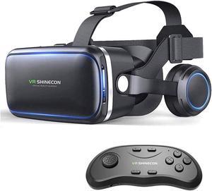 Virtual Reality Headset - VR SHINECON 3D Glasses for Movies, Video, Games - VirtuReality Glasses VR Goggles for iPhone, Android and Other Phones Within 4.7-6.2 inch