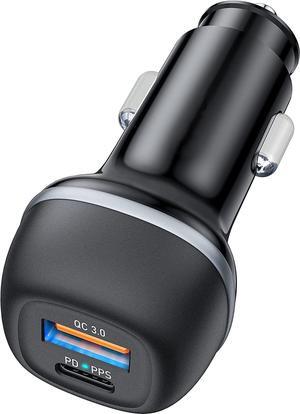 USB C Car Charger Adapter, 48W Car Charger Fast Charging, PD&PPS&QC3.0 Fast USB Car Charger Adapter Compatible with 14 13 12 Pro Max XS, S22/21/10, Note20/10 IOS Android Smartphones