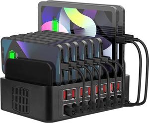 USB Charging Station for Multiple Devices, 175W/35A 16 Port USB Fast Charging Station,Multi Device Charger Organizer Compatible with i-P-h-o-n-e, i-P-a-d,Tablet, Cell Phone and Other Electronic