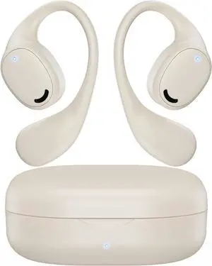 Open Ear Headphones - Airflow Pro Bluetooth 5.3 Wireless Earbud, TWS Wireless Earphones Headset for Running and Outdoor Activities with Immersive Sound (Nude) eokCXOY