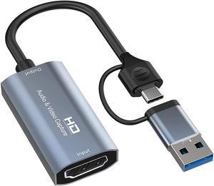 HDMI Video Capture Card - 4K HDMI to USB Capture Card Full HD Video Capture Device with Audio via DSLR, Camcorder, Action Cam for Streaming, Compatible with Switch, PS4/5, Xbox One, More (4K 30fps)