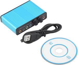USB 6 Channel 5.1 Audio External Optical Sound Card Adapter For PC Laptop Skype  blue