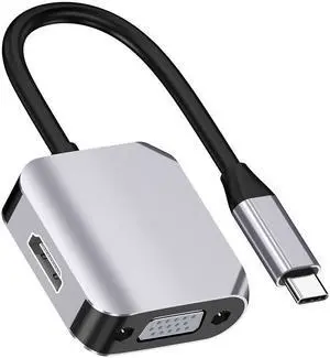 Type-C to HDMI+VGA Converter Type-C Hub Docking Station 4K Laptop Adapter Cable HDMI 4K@30HZ,VGA 1080P@60Hz for Laptop Mobile Phone