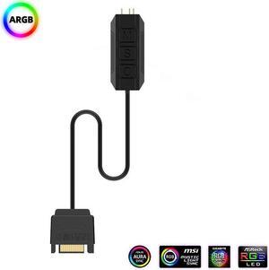 5V 3Pin ARGB Line Controller SATA Powered 3 Button LED Controller Cable Adapter for Computer PC Light Strip,Water Cooler Radiators,RGB Fan
