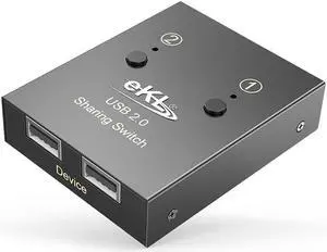 2 Ports USB 2.0 Switch Hub 2 in 2 out for Manual Sharing Keyboard Mouse Printer and U-disk Desktop PC Computer