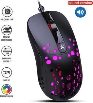 New Programmable Ergonomic RGB Wired Gaming Mouse 125Hz LED 8000DPI USB Computer Mouse Gamer Mice 12G Mause With Backlight For PC Laptop (Sound Vision)