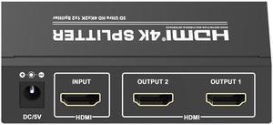 4K 1x2 HDMI Splitter Full HD 1080p HDMI Video Converter 1X2 Screen Split 1 In 2 Out Dual Display HDCP 3D for PS4 DVD PC To TV