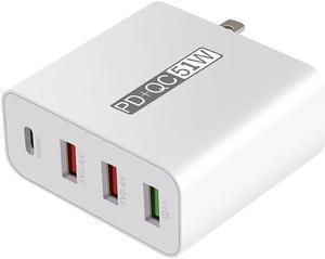Universal 51W PD+QC3.0 Fast Charging Adapter Quick Charging Block Plug for iPhone 12/12Mini/12Pro/12Pro Max Fast Charger 5V 2.4A
