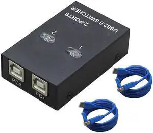 2 Ports USB Switcher USB2.0 Hub Two Computers Share One USB Interface Two In And One Out Sharer for U-disk Printer Mouse Keyboard