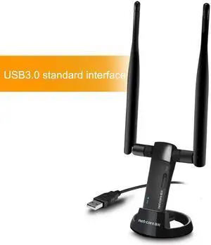 Dual-band Gigabit 5G High-speed USB3.0 1200M Wireless Network Card Desktop Portable AC1200 WiFi Receiver Transmitter (with USB2.0 Extension Base)