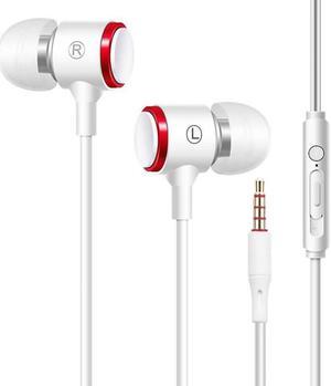 Wired In-Ear Earphones 3.5mm Jack Earbud Earphones Sports Headphones Stereo Headset with Microphone for Phone Computer Mp3 Mp4 Tablet