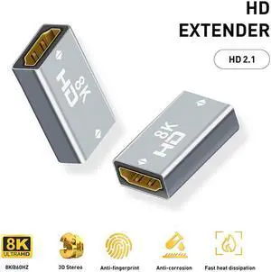8K@60Hz HDMI Female to Female Extension Adapter Converter Extender HDMI Cable Cord for PC TV Projector