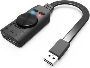 Virtual 7.1 Channel Sound Card GS3 Black Converter Adapter External USB Audio 3.5mm Headset Stereo For PC Notebook Desktop