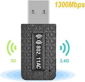 USB WiFi Adapter 1300M Wireless USB WiFi Dongle USB Dual Band Wireless 2.4G/5.8G Network Card with RTL8192 Chipset eokCXOY