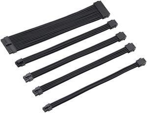 ATX Power Supply Extension Cable PC GPU CPU 24Pin A-TX , 8PIN 4+4Pin EPS , 8PIN 6+2Pin PCI-E , 6Pin PCI-E, Power Supply Sleeved Wire Computer Connectors Transfer Cord for Computer PC GPU CPU
