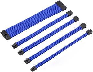 ATX Power Supply Extension Cable PC GPU CPU 24Pin A-TX , 8PIN 4+4Pin EPS , 8PIN 6+2Pin PCI-E , 6Pin PCI-E, Power Supply Sleeved Wire Computer Connectors Transfer Cord for Computer PC GPU CPU