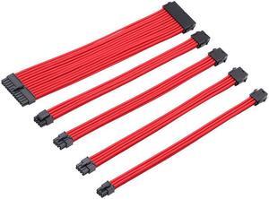 ATX Power Supply Extension Cable PC GPU CPU 24Pin A-TX , 8PIN 4+4Pin EPS , 8PIN 6+2Pin PCI-E , 6Pin PCI-E, Power Supply Sleeved Wire Computer Connectors Transfer Cord for Computer PC GPU CPU