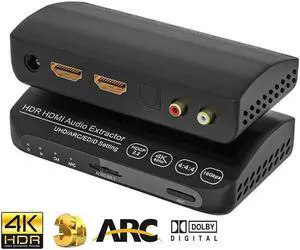 HDMI 2.0 Audio Extrator 4K 60Hz HDMI Audio Splitter HDR 5.1CH HDMI ARC Converter UHD/ ARC/ EDID Toslink+L/R