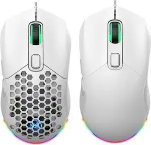 USB Wired RGB Gaming Mouse 7200 DPI Programmable Backlight Game Mice with Changeable Back Cover eokCXOY