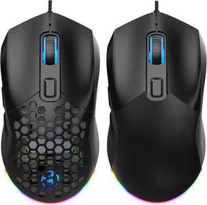 USB Wired RGB Gaming Mouse 7200 DPI Programmable Backlight Game Mice with Changeable Back Cover eokCXOY