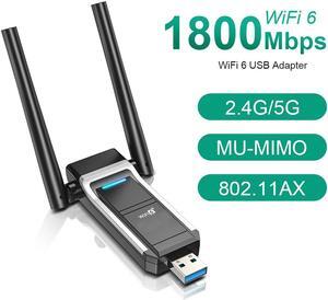 WiFi6 USB Adapter Dual Band AX1800 MU-MIMO Soft AP WiFi Adapter Wireless WiFi Dongle 802.11AX Network Card For Windows10/11