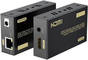 1080P HDMI Extender Sender & Receiver RJ45 ( HDMI-Ethernet Extender)1080P Up to 60M Over CAT 5e &6 Cable Audio and Video Synchronization Output Plug and Play