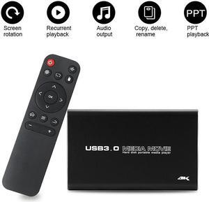 USB3.0 2.5" SATA 4K Hard Disk Media Player For USB HDD SD MKV H.265 AV TV AVI RMVB WMV Full HD HDD SD Card Portable Multimedia Media Player 4k