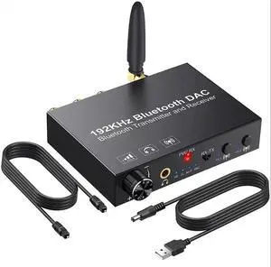192KHz DAC Digital to Analog Audio Converter Bluetooth5.0 Transmitter Receiver with aptX HD aptx Low Latency Wireless Audio Adapter