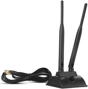 WiFi Antenna with Extension Cable 6.5Ft RP-SMA Male Connector, 2.4GHz/5GHz Band Antenna Magnetic Base for WiFi Wireless Router Mobile Hotspot Signal Enhancement
