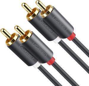 RCA Stereo Cable/Cord (Dual 2 x RCA Male to 2 x RCA Male Audio Cable, Digital & Analogue, Double-Shielded, PRO Series) supports (Amplifiers, AV Receivers, Hi-Fi) 15 Feet