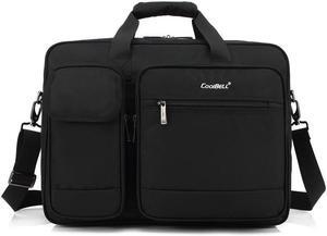 Large Capacity Laptop Bag Premium Laptop Briefcase Fits Up to 15.6 Inch Laptop Water-Repellent Shoulder Messenger Bag Computer Bag for Travel/Business/School/Men/Women-Black