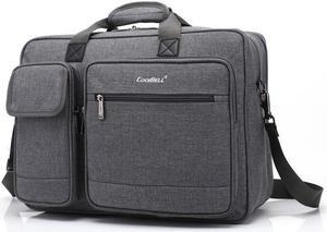Large Capacity Laptop Bag Premium Laptop Briefcase Fits Up to 15.6 Inch Laptop Water-Repellent Shoulder Messenger Bag Computer Bag for Travel/Business/School/Men/Women- Gray