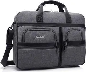 Messenger Bag 16" 17" 17.3'' Laptop Bag, Stylish Nylon Shoulder Bag for College School Business Work , CB-5003, Gray