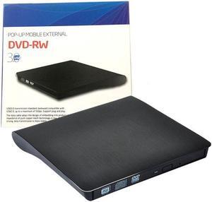 USB 3.0 External CD Drive, Optical DVD Drive, DVD -ROM Reader CD-RW Burner Writer for Laptop/Mac/Desktop/MacOS/Windows 10/8/7 [Not for Chromebook] (Black)