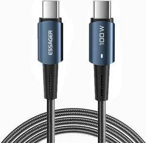 [1-Pack 3.3ft] USB C Charger Cable 100W 5A Type C Charger Cable Fast Charging USB C to USB C Cable Fast Charger Cord 100W PD4.0 QC4.0 USB-c Cable for MacBook Pro 8iop