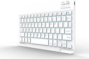 Universal Bluetooth Keyboard Ultra Slim Sliding Stand Universal Wireless Bluetooth Keyboard Compatible Apple iOS iPad Pro Mini Air iPhone, Android (White)