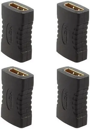 HDMI Female to Female Coupler, Gold Plated High Speed HDMI Adapter Double Female HDMI Connector Support 3D 4K 1080P, 4 Pack