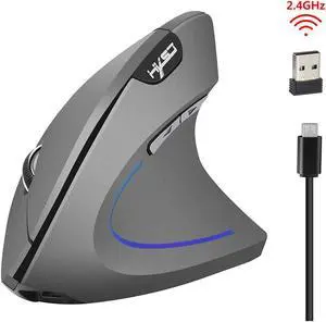 HXSJ T22 USB 2.4G Wireless Vertical Mouse Gaming Mouse 4 Buttons 1600 1800 2400dpi For Laptops for PC Laptop Computer-Gray eokCXOY