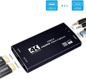 Upgraded 4k@60hz HDMI Video Capture Card, 1080P 60FPS HD Game Capture Device Cam Link Support HDR, EDID, HDCP2.2 Work with Xbox PS5 PS4 Switch DSLR for OBS Twitch Live Streaming and Recording