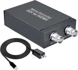 1080P SDI to HDMI, 3G-SDI/HD-SDI/SD-SDI to HDMI Converter Adapter,SDI in HDMI Out, SDI in SDI Out Loopout 1080P @60Hz Video Audio Splitter, Auto Format Detection and Stereo Audio De-embedder